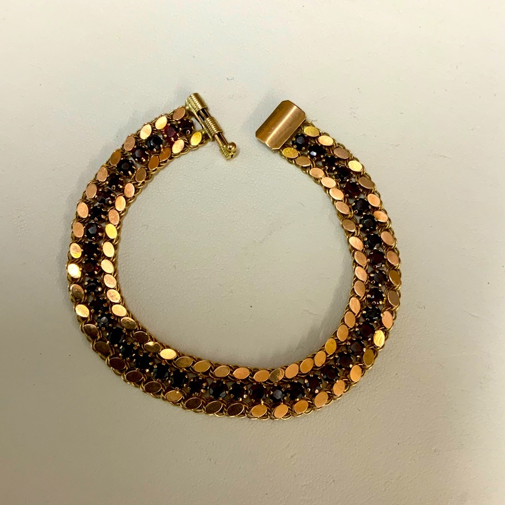 Antique Gold Garnet Bracelet